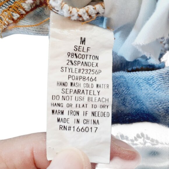 Blue b. Womens Jeans Medium Light Blue Wide Leg Cotton Blend Embedded Studded - Picture 9 of 10